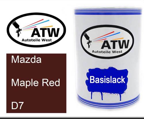 Mazda, Maple Red, D7: 500ml Lackdose, von ATW Autoteile West.